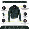 Highway Leather Old School Police Style Motorcycle Leather Jacket HL10205Blk - HighwayLeather