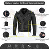HL10205-Rub Buff Brown Old School Police Style Motorcycle Leather Brown Jacket - HighwayLeather