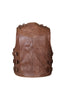 BROWN HL11649BROWN ROCKER STYLE BUCKLE VEST - HighwayLeather