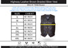 BROWN HL11650BROWN Heavy Metal Rocker Braid Waistcoat Motorcycle Vest Buckle - HighwayLeather