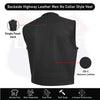 HL11659SPT Low Rise Short Torso Black Club Style Vest (Cow Leather) - HighwayLeather
