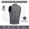 HL11689 Grey SOA Men's Leather Vest Anarchy Motorcycle Biker Club Concealed Carry Outlaws - HighwayLeather