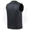 HL11689RB-BROWN RUB BUFF BROWN Club Leather Motorcycle Vest Men - HighwayLeather