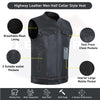 HL11689RB-BROWN RUB BUFF BROWN Club Leather Motorcycle Vest Men - HighwayLeather