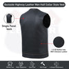 HL11689RB-BROWN RUB BUFF BROWN Club Leather Motorcycle Vest Men - HighwayLeather