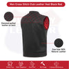 RED HL11693SPTRED Black Men Cross Stitch Club Leather Vest - HighwayLeather