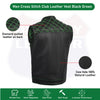 GREEN HL11693SPTGREEN Black Men Cross Stitch Club Leather Vest - HighwayLeather