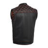 ORANGE HL11693 MEN CROSS STITCH CLUB LEATHER VEST - HighwayLeather