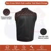 ORANGE HL11693 MEN CROSS STITCH CLUB LEATHER VEST - HighwayLeather