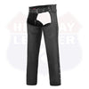 HL12800BRAIDED Basic Classic BLACK Style Leather Motorcycle Chap for Motorcycle Riding Plain Easy Fit - HighwayLeather