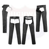 HL12800BRAIDED Basic Classic BLACK Style Leather Motorcycle Chap for Motorcycle Riding Plain Easy Fit - HighwayLeather