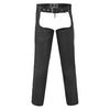 HL12800BRAIDED Classic Black Braided Style Leather Motorcycle Chap for Riding Easy Fit