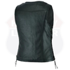 Women’s Motorcycle Side Lace Leather Vest Collar Style Lamb Soft Ladies Vest #HL14574 - HighwayLeather