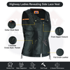 Women’s Motorcycle Side Lace Leather Vest Collar Style Lamb Soft Ladies Vest #HL14574 - HighwayLeather