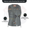 Women’s Motorcycle Side Lace Leather Vest Collar Style Lamb Soft Ladies Vest #HL14574 - HighwayLeather