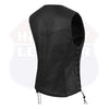 HL14856BRAIDED WOMEN BLACK VEST SIDE LACE M/O BUFFALO LEATHER