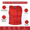 RED Men Bullet Proof Style Leather Vest for Bikers Clubs - HighwayLeather