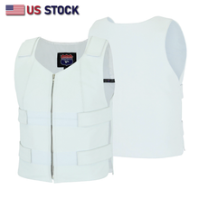 HL14945White Women White Bullet proof style leather Vest for Biker club - HighwayLeather