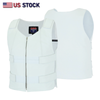 HL14945White Women White Bullet proof style leather Vest for Biker club