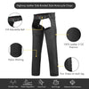 HL12800BRAIDED Classic Black Braided Style Leather Motorcycle Chap for Riding Easy Fit
