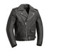 FMM200BMP Plain Side Black Men's Motorcycle Leather Jacket - HighwayLeather