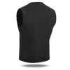 Black HL21639DM No Collar Club Style SOA Denim Men Vest - HighwayLeather