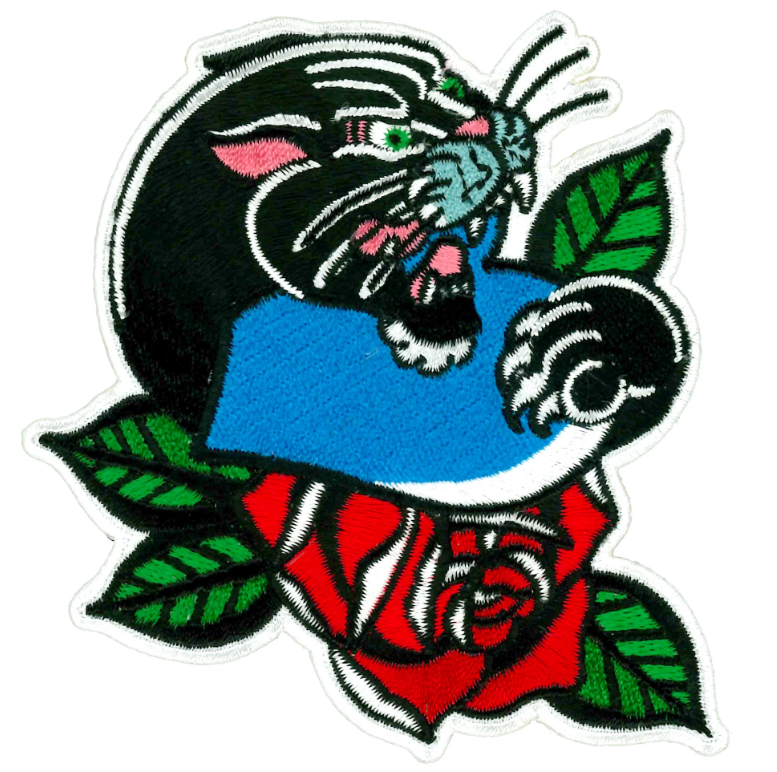 PPQ2163 PATCH PANTHER BLUE HEART 4X3.5 - HighwayLeather