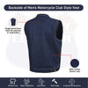HL21687 BLUE MEN DENIM VEST CONTRAST THREAD M/O 100% COTTON - HighwayLeather