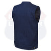 HL21688BLUE Men SOA Denim Blue Vest Club Cut Outlaw Anarchist mc Biker Vest - HighwayLeather