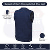 HL21688BLUE Men SOA Denim Blue Vest Club Cut Outlaw Anarchist mc Biker Vest - HighwayLeather