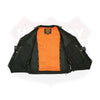 HL3540BEIGE Charcoal Brown Hamilton washed BEIGE leather motorcycle vest - HighwayLeather