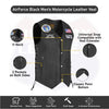 HL3540AIRFORCE Black Men's Genuine Leather 10 Pockets Motorcycle Biker Vest ANARCHY Black SOA - HighwayLeather