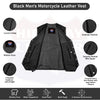 HL3540AIRFORCE Black Men's Genuine Leather 10 Pockets Motorcycle Biker Vest ANARCHY Black SOA - HighwayLeather