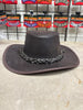 HL80119BROWN Outback Cowboy Leather Hat - HighwayLeather