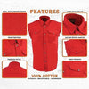 Men's Red Lightweight Sleeveless Denim Shirt
