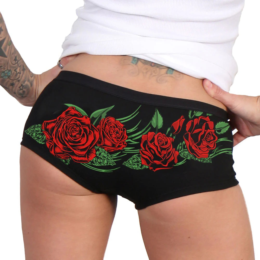 PTB7537 Wild Roses Boy Shorts - HighwayLeather