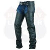 HL12800TALL - Tall Black Plain leather chap - Longer length - 4 inch extra long. - HighwayLeather