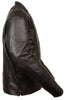 Milwaukee Leather MLM1530 Men's Vented Black Leather Scooter Jacket with Kidney Padding