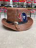HL80111BROWN - Handcrafted Brown Leather TOP HAT shapeable brim - HighwayLeather