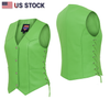 HL14501 lightGreen Women motorcycle LIGHT GREEN Leather Vest Biker Club Conceal Carry - HighwayLeather