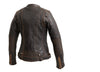 Brown FIL198CHLZ Distressed Women's Leather Motorcycle Jacket - HighwayLeather