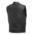 Black FIM621CDL | Top Rocker - Men's Motorcycle Leather Vest - HighwayLeather