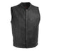 Black FIM621CDL | Top Rocker - Men's Motorcycle Leather Vest - HighwayLeather