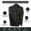 Highland V2 - Men's Motorcycle Canvas Vest Conceal Carry Pockets, FIM692CNVS - HighwayLeather