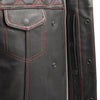 RED FIM693-QLT | Downside - Men's Club Style Leather Vest - Black/Red - HighwayLeather