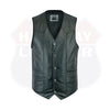 Men's Motorcycle Leather Vest - The Classic Plain SKU # HL11600SPT - HighwayLeather