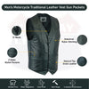 Men's Motorcycle Leather Vest - The Classic Plain SKU # HL11600SPT - HighwayLeather