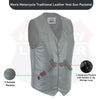 Men's Motorcycle Leather Vest - The Classic Plain SKU # HL11600SPT - HighwayLeather