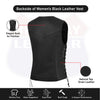 HL14855SPT Black Women's Side Lace Front Zipper leather motorcycle Vest - HighwayLeather