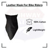 HL80302BLACK Face Mask Black Cotton Bandana Biker Facemask Triangle Headband Neck Ride Scarf - HighwayLeather